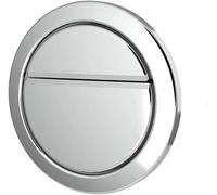 Taps2Traps Thomas Dudley Geo Dual Flush Button, Chrome Plated, 73.5mm Diameter, Pneumatic Operation