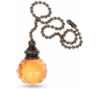 Taps2Traps Traditional Antique Style Orange Crystal Decorative Bathroom Light Pull Chain