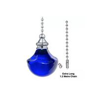 Taps2Traps Traditional Blue Crystal Style Decorative Bathroom Light Pull 1.2M Long Chain