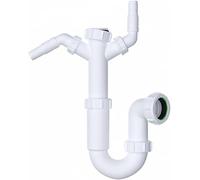 Taps2Traps Universal 1½" Kitchen Sink Trap with Twin Adjustable Appliance Discharge Nozzles