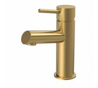 Taps2Traps Velora Mono Basin Mixer Tap Single Lever + Clicker Waste - Brushed Brass