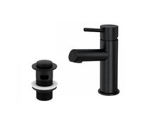 Taps2Traps Velora Mono Basin Mixer Tap Single Lever + Clicker Waste - Matt Black