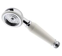 Taps2Traps® Victorian Style Traditional Shower Handset White & Chrome Bathroom Hand Held Or Fits Cradle