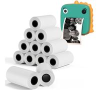 Tapsin 12 Rolls Kids Camera Print Paper Zero Ink Refill