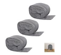 Tapsin 3 Rolls 10.5 m Steel Wool Against Mice Steel Wool 000 Stainless Steel Wool Fine Against Rodents Steel Wool for Holes and Wall Cracks in Homes, Garages, Gardens, for Cleaning and Polishing