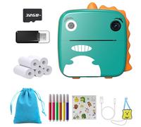 Tapsin Kids Instant Print Camera for Girls & Boys - 2.4 Inch Screen, Dual Lens 1080P HD Digital Camera with Print Photo Paper, Storage Bag & 32GB SD Card - Perfect for Christmas & Birthday Gifts