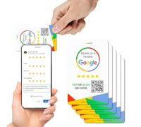 tapSnap FiveStars Google Review Tap Card | Scan QR Code or Tap for Instant Google Reviews | Reuseable and Unlimited | Powered by (5 Pack)