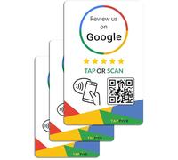 tapSnap FiveStars Google Review Tap Card | Scan QR Code or Tap for Instant Google Reviews | Reuseable and Unlimited | Powered by (3 Pack)