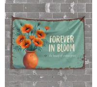Tapsterys Wall Forever in Bloom: Embracing Endless Grace with Orange Poppies Tapestry Beer Decor Tapestry Wall Art(100X150CM)