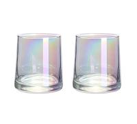 TAPT Whiskey Glasses Drinking Glasses, 2 Pieces 250ml Coloured Drinking Tumbler Crystal Whisky Glasses, Drinking Glassware Tumblers for Water, Gin, Juice, Cocktail, Whisky (Iridescent)