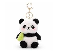 Tapufitil Cute Panda Plush Keychain, 10cm Soft Bag Charm with Bamboo, Stylish Animal Accessory