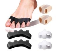 Tapwish Bunion Toe Separators, Gel Bunion Corrector Big Toe Spacers, Hammer Toe Straightener 6 Pcs Set for Women and Men Pain Relief (4 Gel & 2 Nylon)