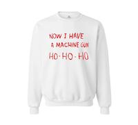 TAQ-SPORTS NOW I HAVE A MACHINE GUN HO HO HO SWEATSHIRT - DIE HARD(LARGE, WHITE)
