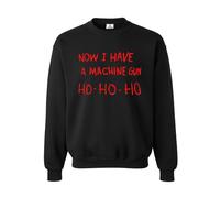 TAQ-SPORTS NOW I HAVE A MACHINE GUN HO HO HO SWEATSHIRT - DIE HARD (MEDIUM, BLACK)