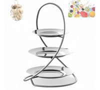 Taqargzy 3 Tiered Dessert Stand，Server Stand with Tray and Bowl - Tiered Platter - Great for Cakes, Desserts, Shrimp, Appetizers and More(A)