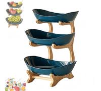 Taqargzy 3 Tiered Dessert Stand，Serving Stand，Wooden Tray, Solid Acacia Wood Tray for Home Decor, Food, Vegetables, Fruit, Deli, Appetizer Tray, Cheese Board(A)