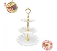 Taqargzy 3tiered Dessert Stand， Serving Stand，Large Tiered Serving Stand, Tray Dessert Stand, Food Stand for Party Display, Cookie Fruit Dessert Tray(White)