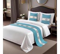 Taqargzy Bed Runner Scarf，Hotel Decor，Bed Decorations ，European Style Simple Bed Scarf，Breathable ，Decorative Bed Throws，Luxury Bed Runner，Luxury Bed Runner， for Bedroom(I,2 Pillowcase)