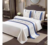 Taqargzy Bed Runner Scarf，Hotel Decor，Bed Decorations ，European Style Simple Bed Scarf，Breathable ，Decorative Bed Throws，Luxury Bed Runner，Luxury Bed Runner， for Bedroom(A,2 Pillowcase)