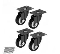 Taqargzy Casters, 1.5" Casters, Set of 4 Heavy Duty Casters, Lockable Bearing Plate Casters with Brakes, 360 Degree Swivel Casters for Furniture and Workbench Carts,(A)