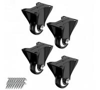 Taqargzy Casters, 1.5" Casters, Set of 4 Heavy Duty Casters, Lockable Bearing Plate Casters with Brakes, 360 Degree Swivel Casters for Furniture and Workbench Carts,(B)