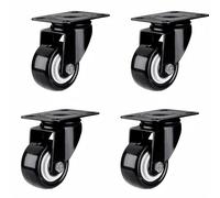 Taqargzy Casters, 1.5" Casters, Set of 4 Heavy Duty Casters, Locking Industrial Casters, Quiet Polyurethane Wheels, Swivel Plate Furniture and Workbench Cart Casters(B)