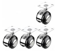 Taqargzy Casters, 1.5" Casters, Set of 4 Heavy Duty Casters, Top Plate Swivel Wheels, Industrial Casters with Brakes, Locking Casters for Furniture and Workbench Carts(A)