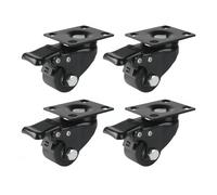 Taqargzy Casters, 1.5" Casters, Set of 4 Heavy Duty Casters, Top Plate Swivel Wheels, Industrial Casters with Brakes, Locking Casters for Furniture and Workbench Carts(C)