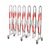 Taqargzy Folding Security Gate Stainless Steel Folding Gate Door High Driveway Gate Flexible Extension Fence Gate Retractable Fence Outdoor Fence Scissor Gate with Casters(1.1 * 4m)