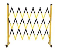 Taqargzy Mobile Security Guardrail Gate, Folding Security Gate, Retractable Fence Outdoor Barricade Fence for Construction Area, Traffic Control(Yellow-Black)