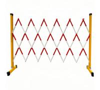 Taqargzy Mobile Security Guardrail Gate, Folding Security Gate, Retractable Fence Outdoor Barricade Fence for Construction Area, Traffic Control(Yellow-red)