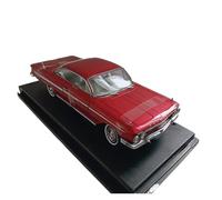 TAQCGH Scale Model Car Replica 1:18 Miniature Scale Die-casting Alloy For Chevy Impala 1961 Metal Static Car Model Adult Hobby Collection Motor Vehicles(Red)