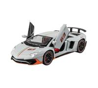 TAQCGH Scale Model Car Replica 1:22 Scale Simulated Alloy Diecast Vehicle Model For Lamborghini Aventador LP780 Deluxe Mini Souvenir Ornaments Motor Vehicles(Titanium)