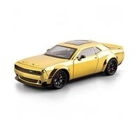 TAQCGH Scale Model Car Replica 1:24 Scale For Dodge Challenger SRT Hellcat Zinc Alloy Diecast Miniature Car Model Static Metal Simulation Collectibles Motor Vehicles(Yellow)
