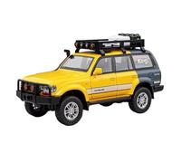 TAQCGH Scale Model Car Replica 1:24 Scale Zinc Alloy Diecast Miniature Model Vehicle For Toyota Land Cruiser LC80 Luxury Desktop Decoration Ornaments Motor Vehicles(Yellow)