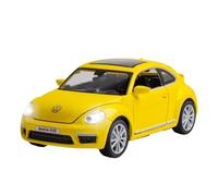 TAQCGH Scale Model Car Replica 1:32 Scale Zinc Alloy Diecast Miniature Model Vehicle For Volkswagen Beetle Luxury Desktop Decoration Ornaments Motor Vehicles(Yellow)