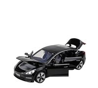TAQCGH Scale Model Car Replica 15CM 1/32 For Tesla Model 3 High Simulation Car Model Die-cast Pull Back Vehicle Collecting Hobby Motor Vehicles(Black)