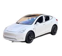 TAQCGH Scale Model Car Replica 15CM 1/32 For Tesla Model Y SUV Boutique Simulation Pull Back Vehicles Scale Alloy Car Model Motor Vehicles(White)