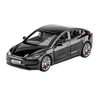 TAQCGH Scale Model Car Replica 15cm Alloy Scale Die-cast Vehicles 1:32 For Tesla Model 3 New Energy Pull Back Car Model Ornaments Motor Vehicles(Black)