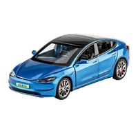TAQCGH Scale Model Car Replica 15cm Alloy Scale Die-cast Vehicles 1:32 For Tesla Model 3 New Energy Pull Back Car Model Ornaments Motor Vehicles(Blue)