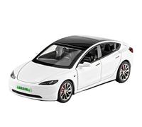 TAQCGH Scale Model Car Replica 15cm Alloy Scale Die-cast Vehicles 1:32 For Tesla Model 3 New Energy Pull Back Car Model Ornaments Motor Vehicles(White)