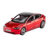 TAQCGH Scale Model Car Replica 15cm Alloy Scale Die-cast Vehicles 1:32 For Tesla Model 3 New Energy Pull Back Car Model Ornaments Motor Vehicles(Red)