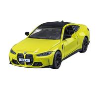 TAQCGH Scale Model Car Replica 15cm Long 1:32 Scale Miniature Alloy Diecast Car Model For BMW M4 G82 Exquisite Desktop Ornaments Motor Vehicles(Yellow)