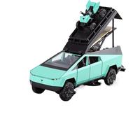 TAQCGH Scale Model Car Replica 16cm Scale Model Car Replicas 1/32 For Tesla Cybertruck Camper RV Die-cast Vehicles Display Motor Vehicles(Green)