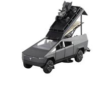TAQCGH Scale Model Car Replica 16cm Scale Model Car Replicas 1/32 For Tesla Cybertruck Camper RV Die-cast Vehicles Display Motor Vehicles(Black)