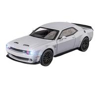 TAQCGH Scale Model Car Replica 16CM Scale Model Muscle Car 1/32 For Dodge Charger Challenger Hellcat Simulation Miniature Pull Back Vehicles Motor Vehicles(Chrome)