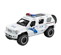TAQCGH Scale Model Car Replica 19cm Die-cast Pull-back Vehicle 1/24 For George Patton Police Car Scale Model Collector Cars Replicas Motor Vehicles(White)
