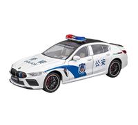 TAQCGH Scale Model Car Replica 21cm Alloy Scale Die-cast Vehicles 1:24 For BMW M8 Police Car Pull Back Car Model Ornaments Motor Vehicles(White)