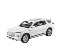 TAQCGH Scale Model Car Replica 21cm Mini 1:24 Scale Alloy Diecast Model Car For Hong Qi E-HS9 Static Metal Simulation Vehicle Motor Vehicles(White)