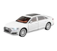 TAQCGH Scale Model Car Replica 21CM Scale Collectible Vehicles 1/24 For Audi A8 Luxury Sedan Simulation Die-cast Car Model Motor Vehicles(White)